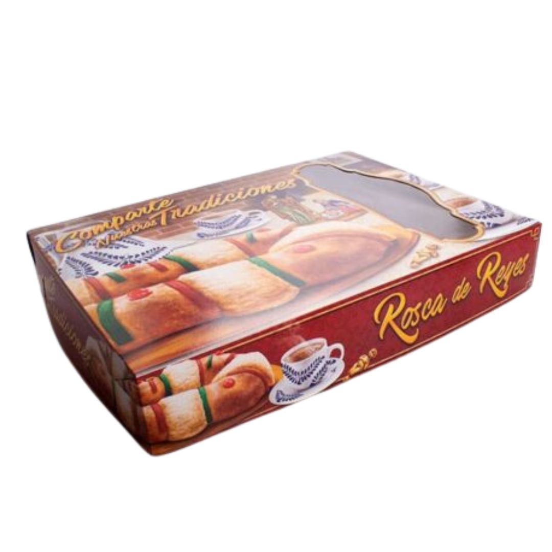Caja Para Rosca De Reyes Con Venta Grande Pieza