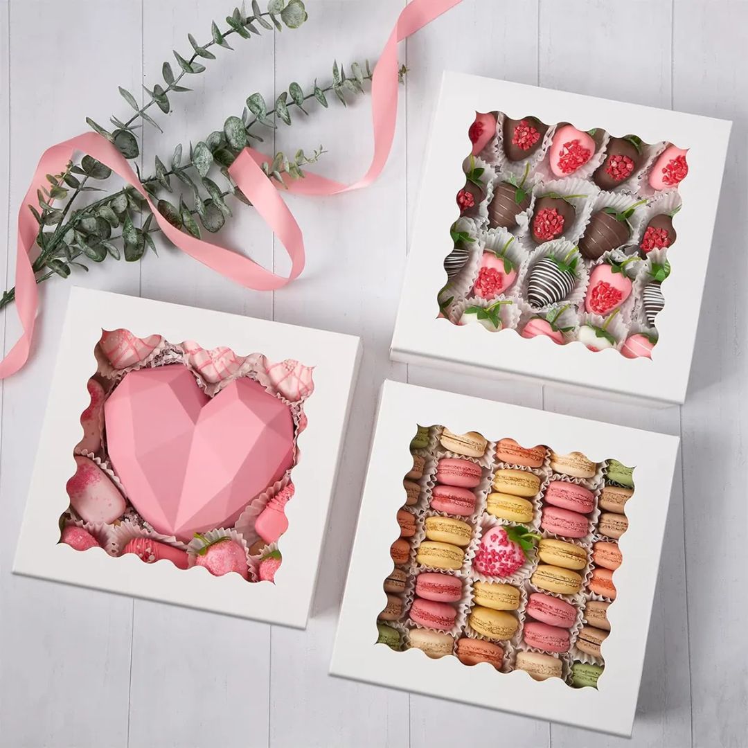 Caja Pastelera Con Ventana 25x25x6.5cm