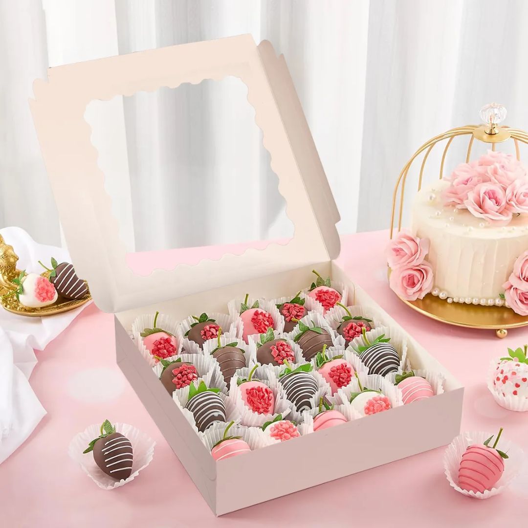 Caja Pastelera Con Ventana 25x25x6.5cm