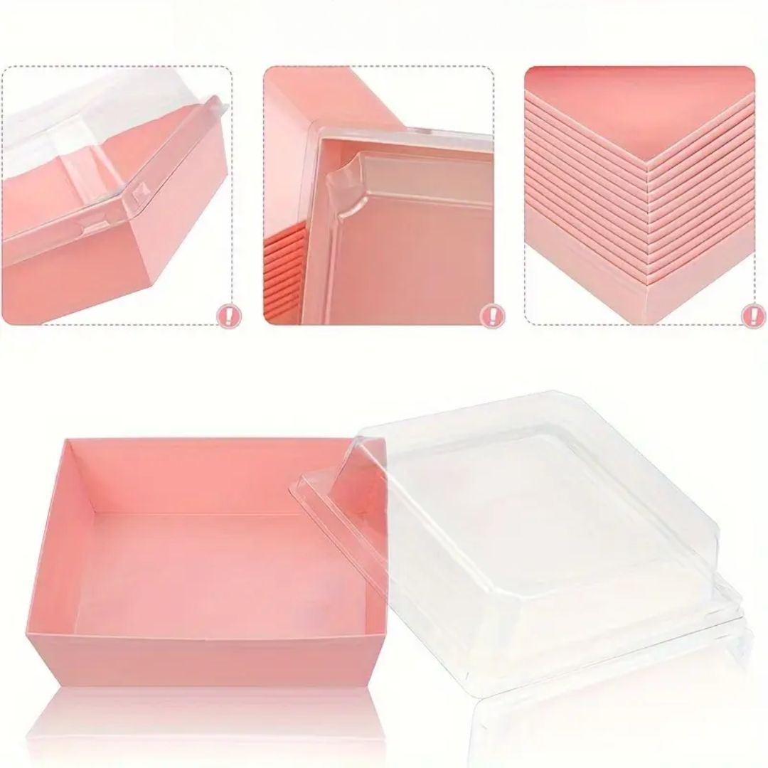 Caja Rosa Con Tapa 14.5x11.5x6cm