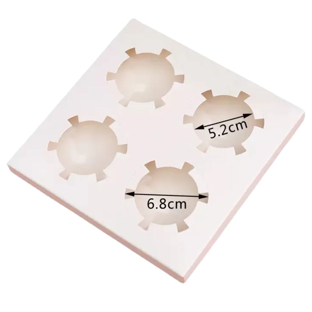 Caja de Acetato para 4 Cupcakes 18x18.5x10cm