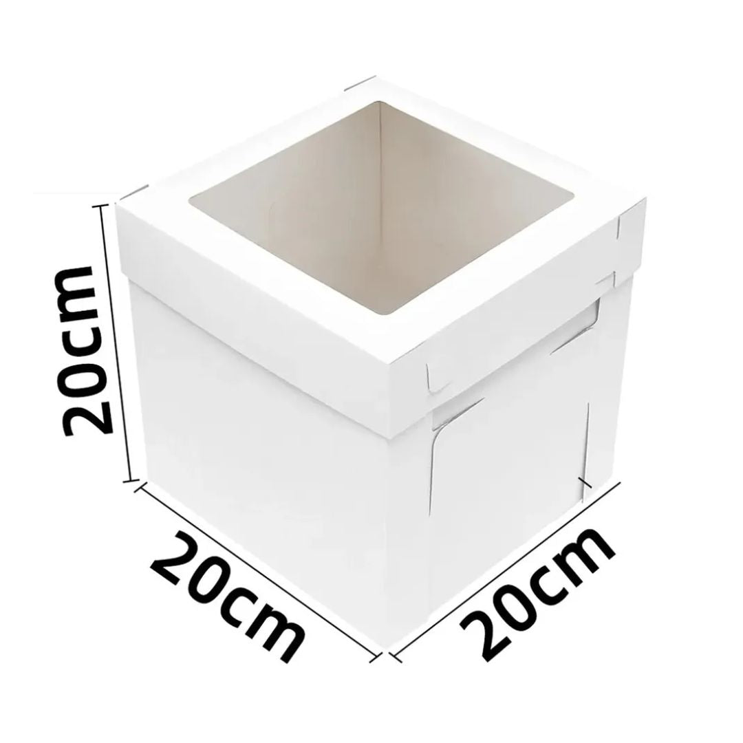 Caja para Pastel Blanca con Ventana 20x20x20 cm