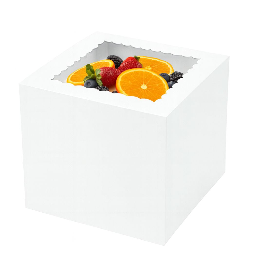 Caja para Pastel Blanca con Ventana 20x20x20 cm