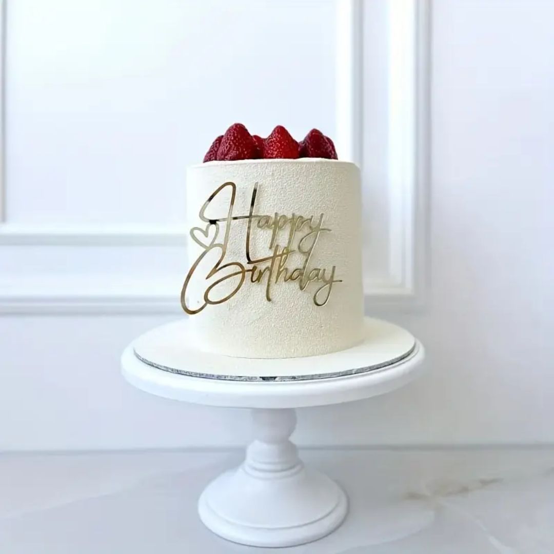 Cake Topper Decorativo "Happy Birthday" Sin Palito, Pieza.