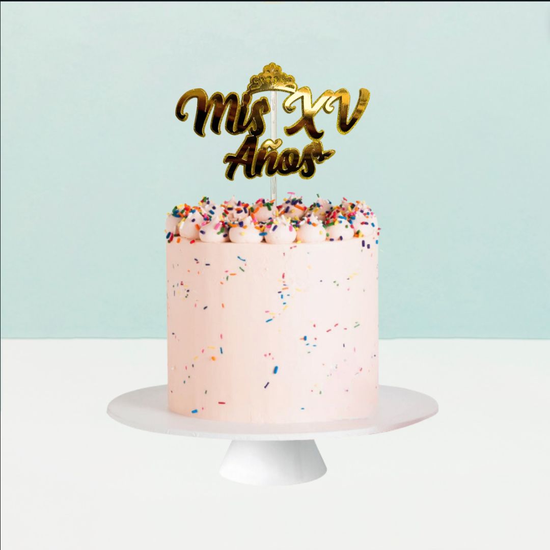 Cake Topper Decorativo "Mis XV Años"