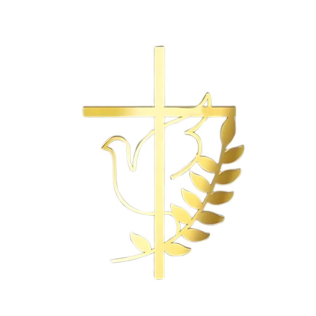 Cake Topper Decorativo Dorado Cruz Y Espiritu Santo