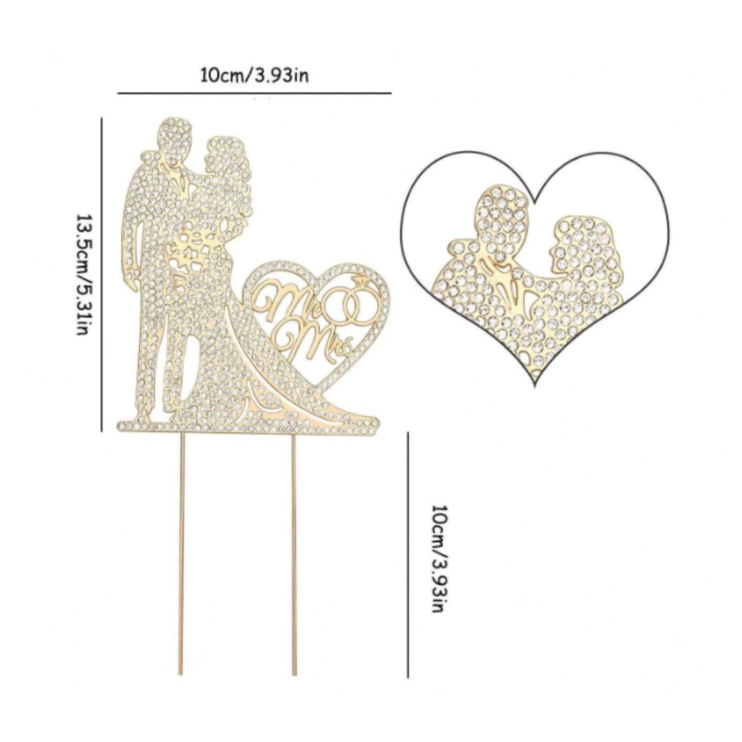 Cake Topper Decorativo Novios Para Boda, Pieza