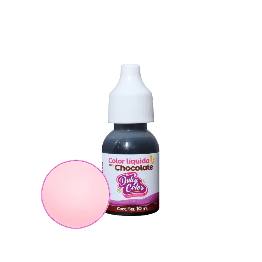 Color Liquido Para Chocolate Gotero 10 Ml Rosa Pastel