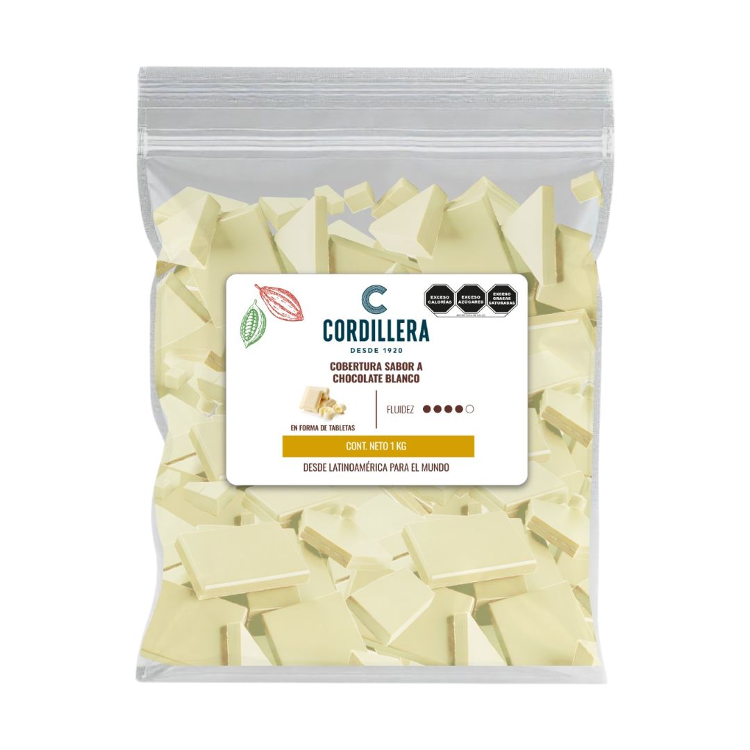 Cordillera Cobertura Sabor Chocolate Blanco, 1 kg