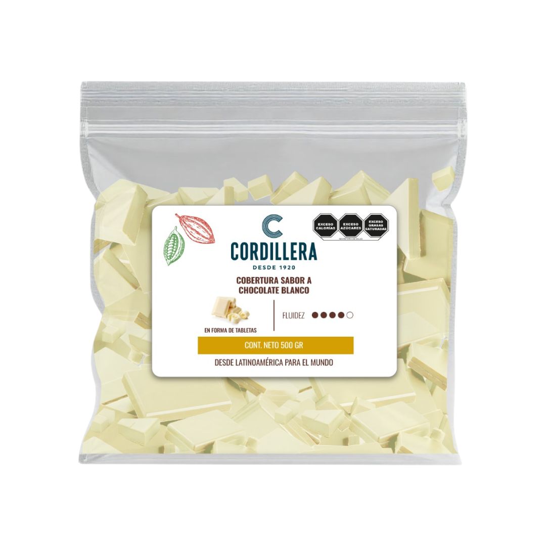 Cordillera Cobertura Sabor Chocolate Blanco, 500 gr