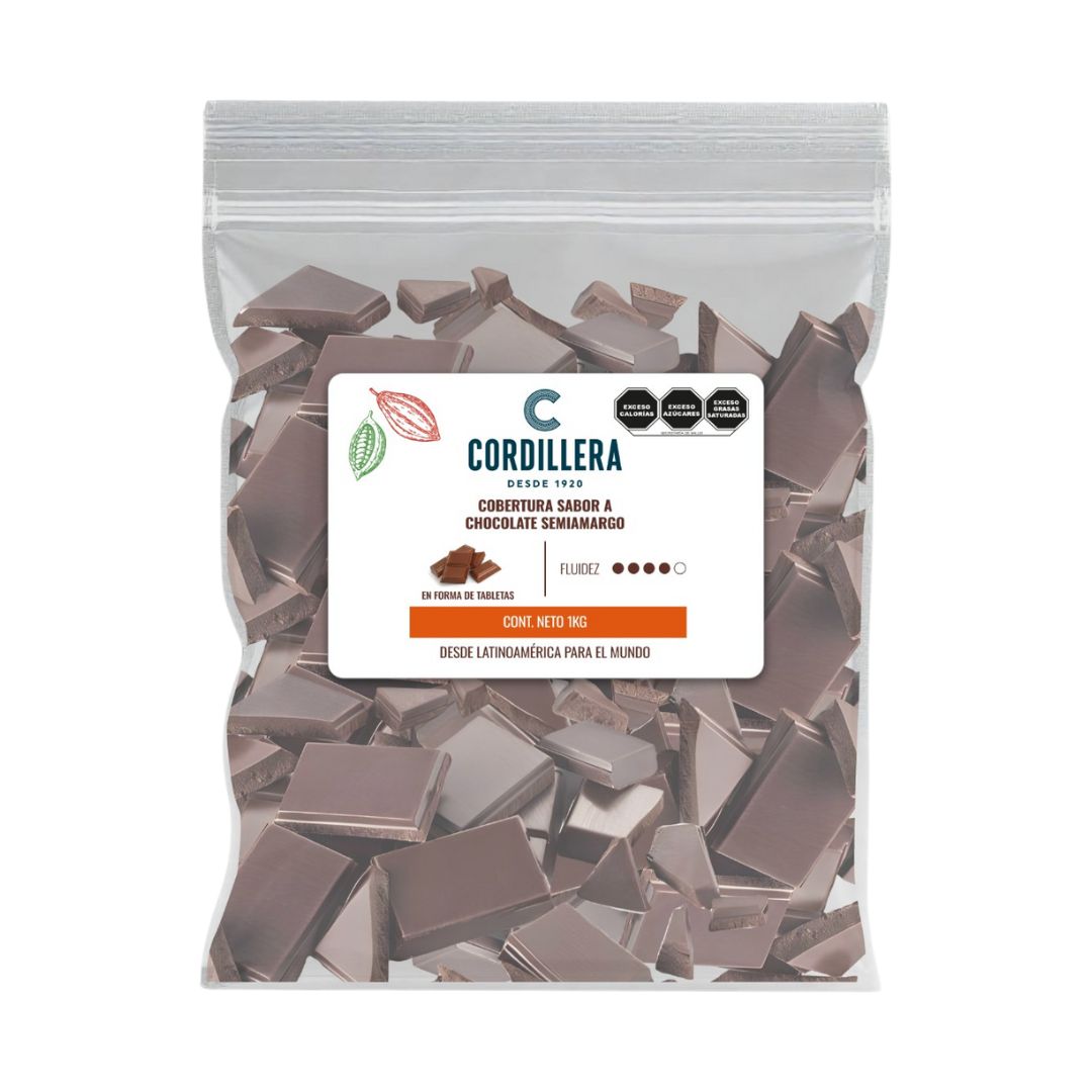 Cordillera Cobertura Sabor Chocolate Semi-amargo, 1 kg