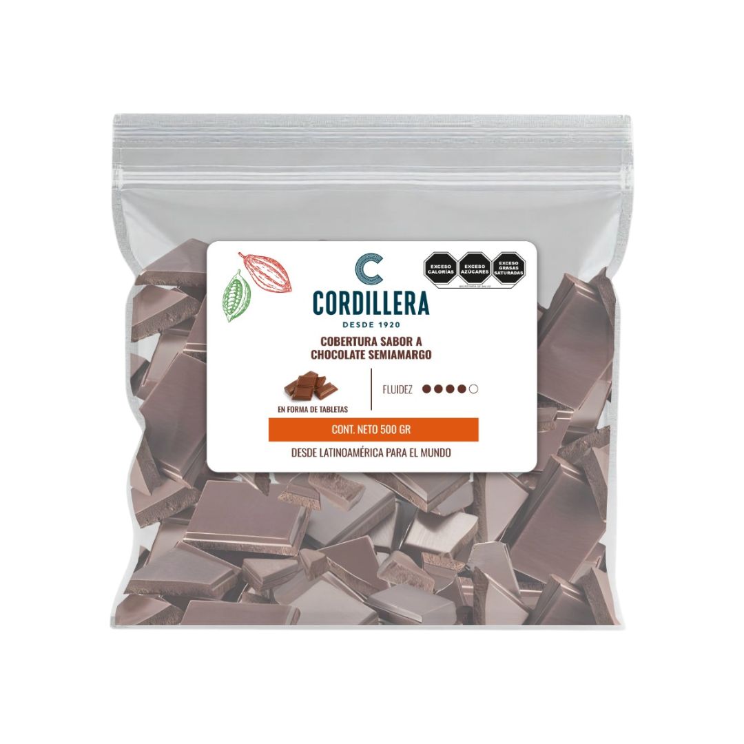 Cordillera Cobertura Sabor Chocolate Semi-amargo, 500 gr