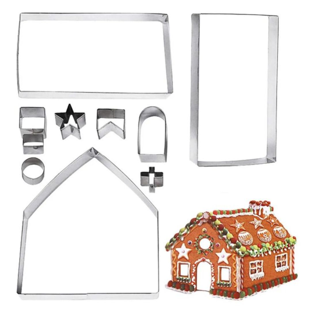 Cortador Para Formar Casita De Jengibre, 10 Piezas.