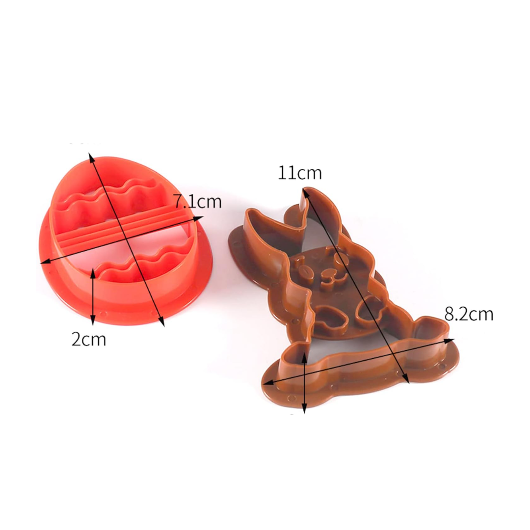 Cortador Plastico Conejo Y Huevo, 2 Piezas (8-9.5cm)