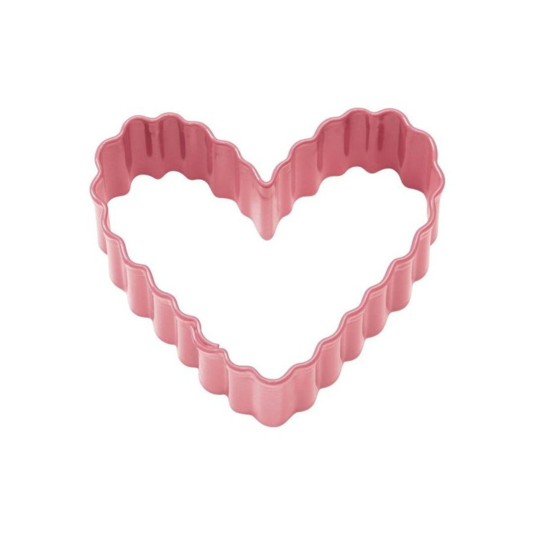 Cortador Forma Corazon Festoneado Metal Rosa