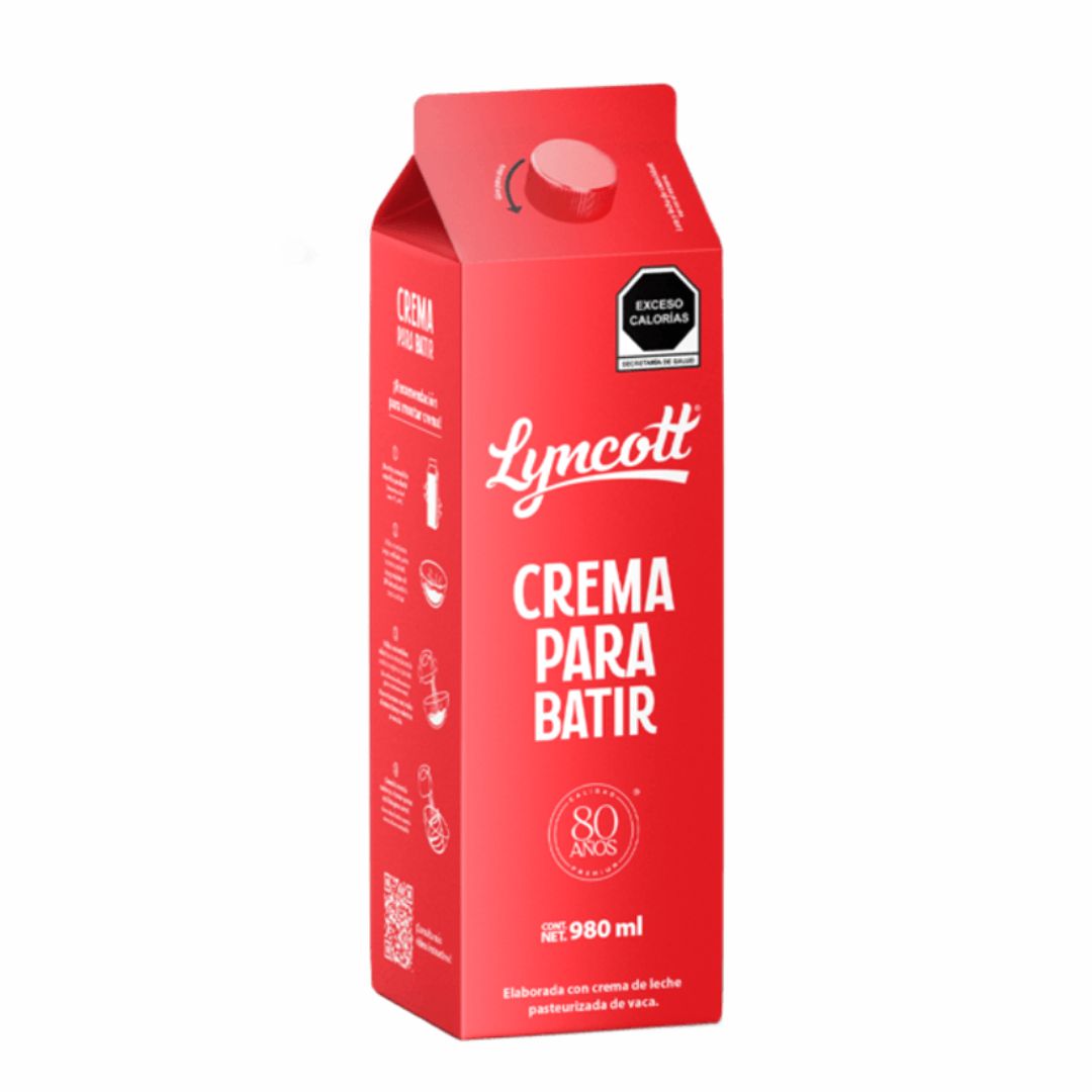 Crema para Batir Lactea Lyncott 980 ml