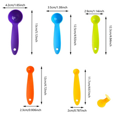 Cucharas Medidoras De Plastico Colores, 5 Piezas
