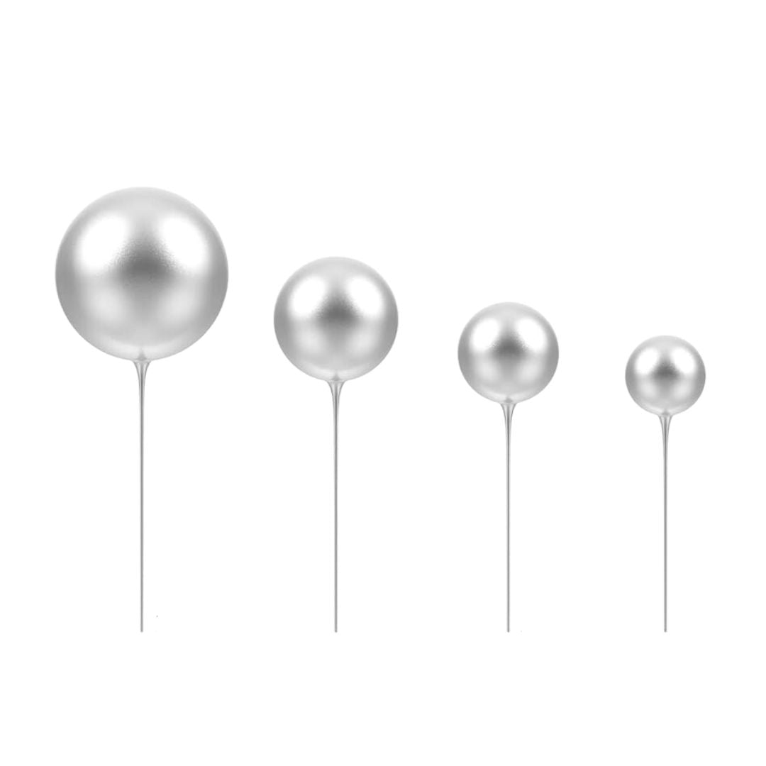 Decoracion Globos Color Plata Medidas Varias