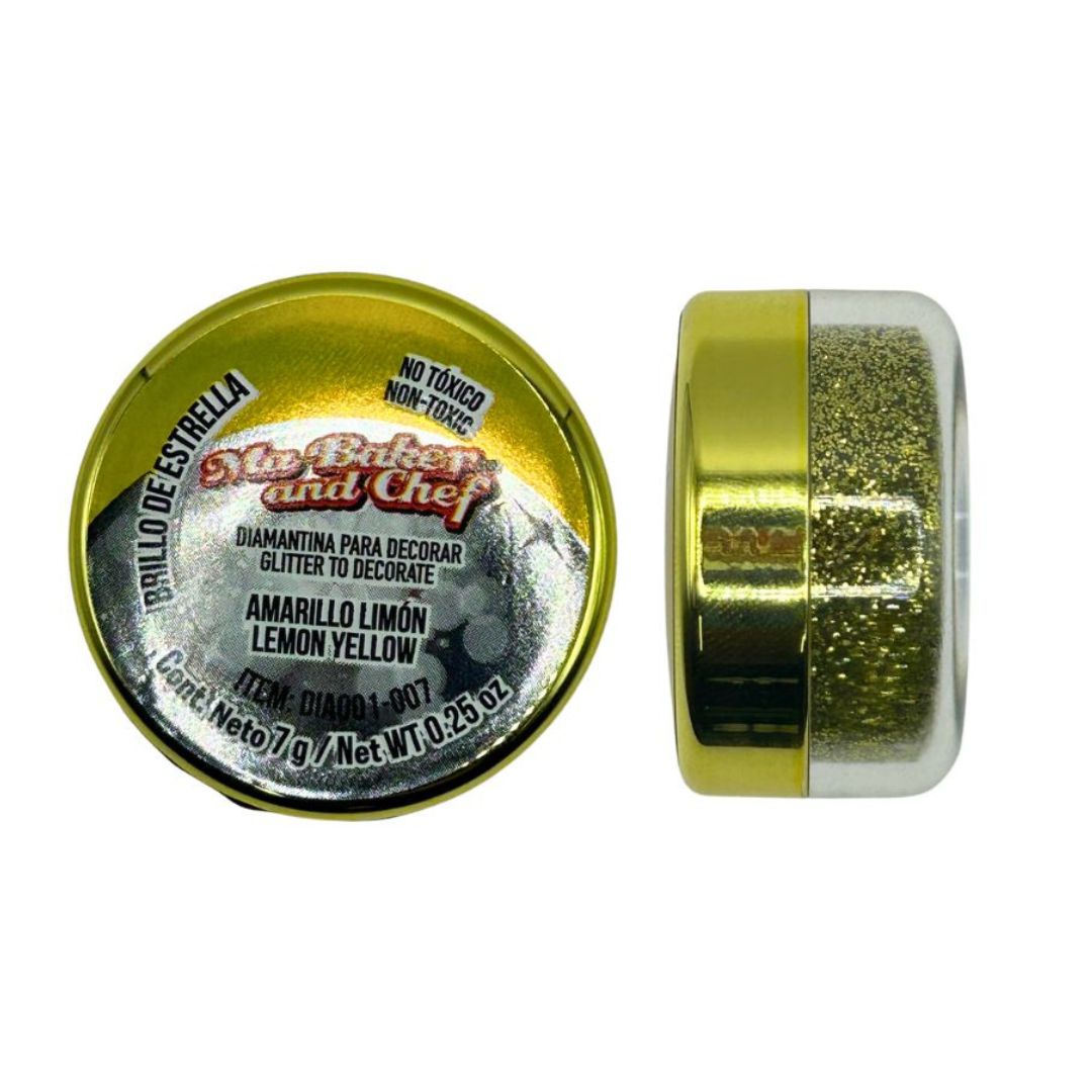 Diamantina Brillo De Estrella Amarillo Limon 7g.