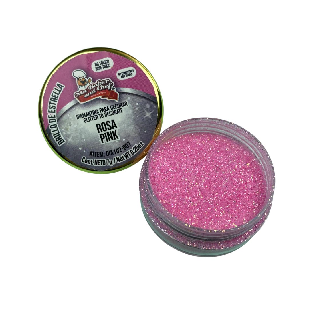 Diamantina Brillo De Estrellas Rosa 7g.