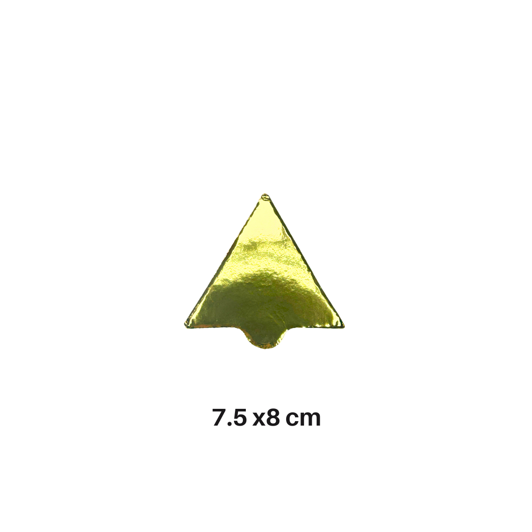 Disco Dorado Triangulo Con Pestaña 8cm