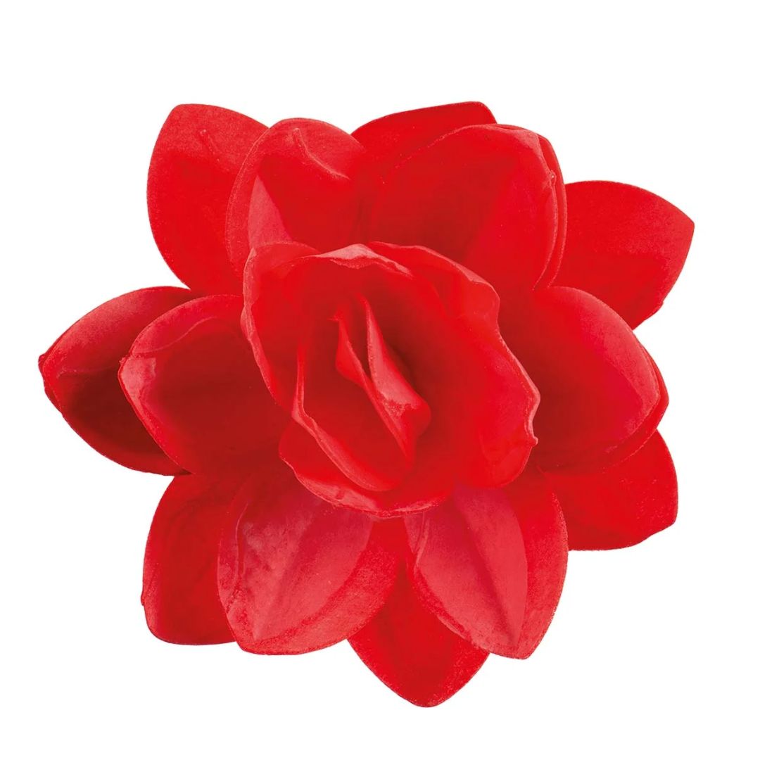 Flor de Oblea Roja Jumbo 1 pza