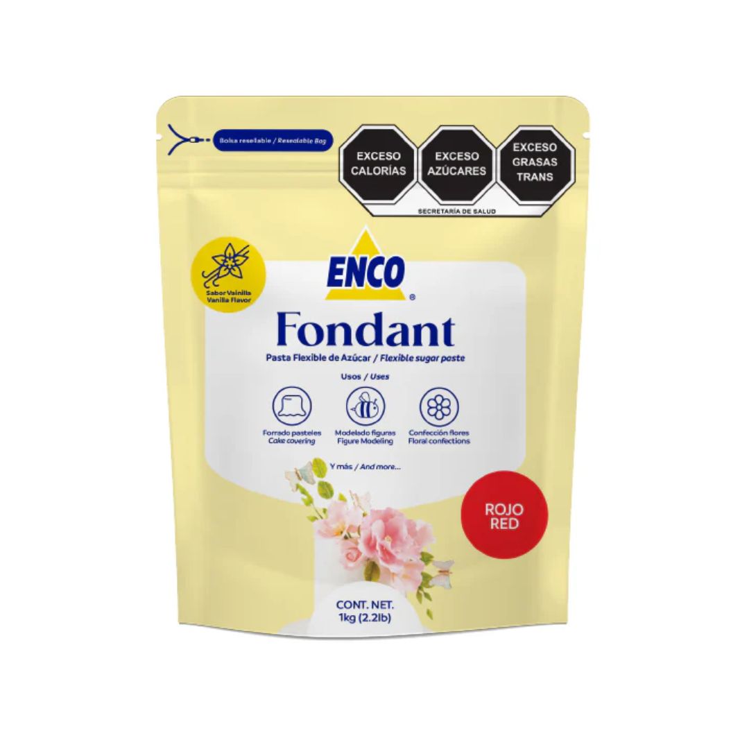 Fondant Rojo Marca Enco 1 kg