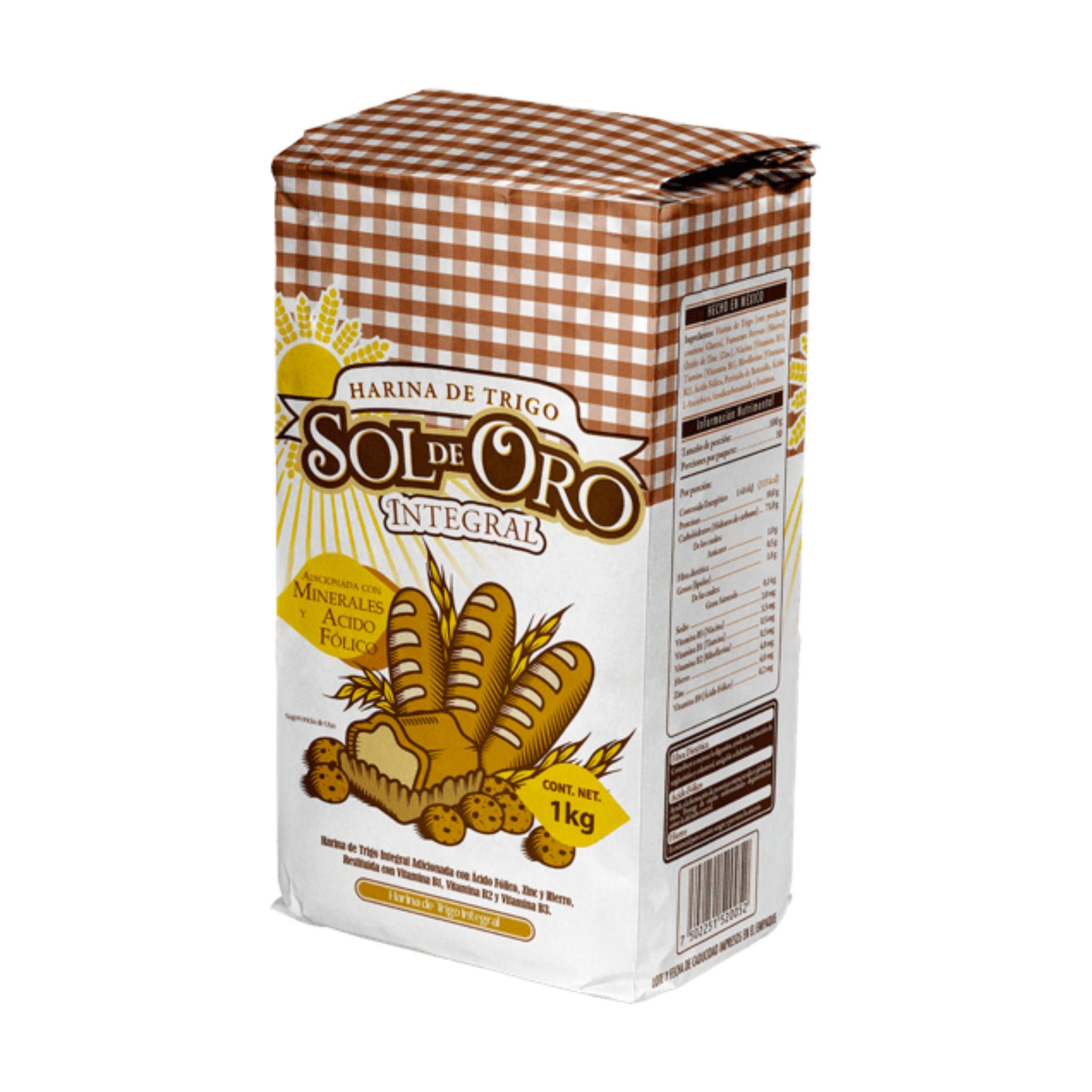 Harina Integral De Trigo Sol De Oro, 1Kg