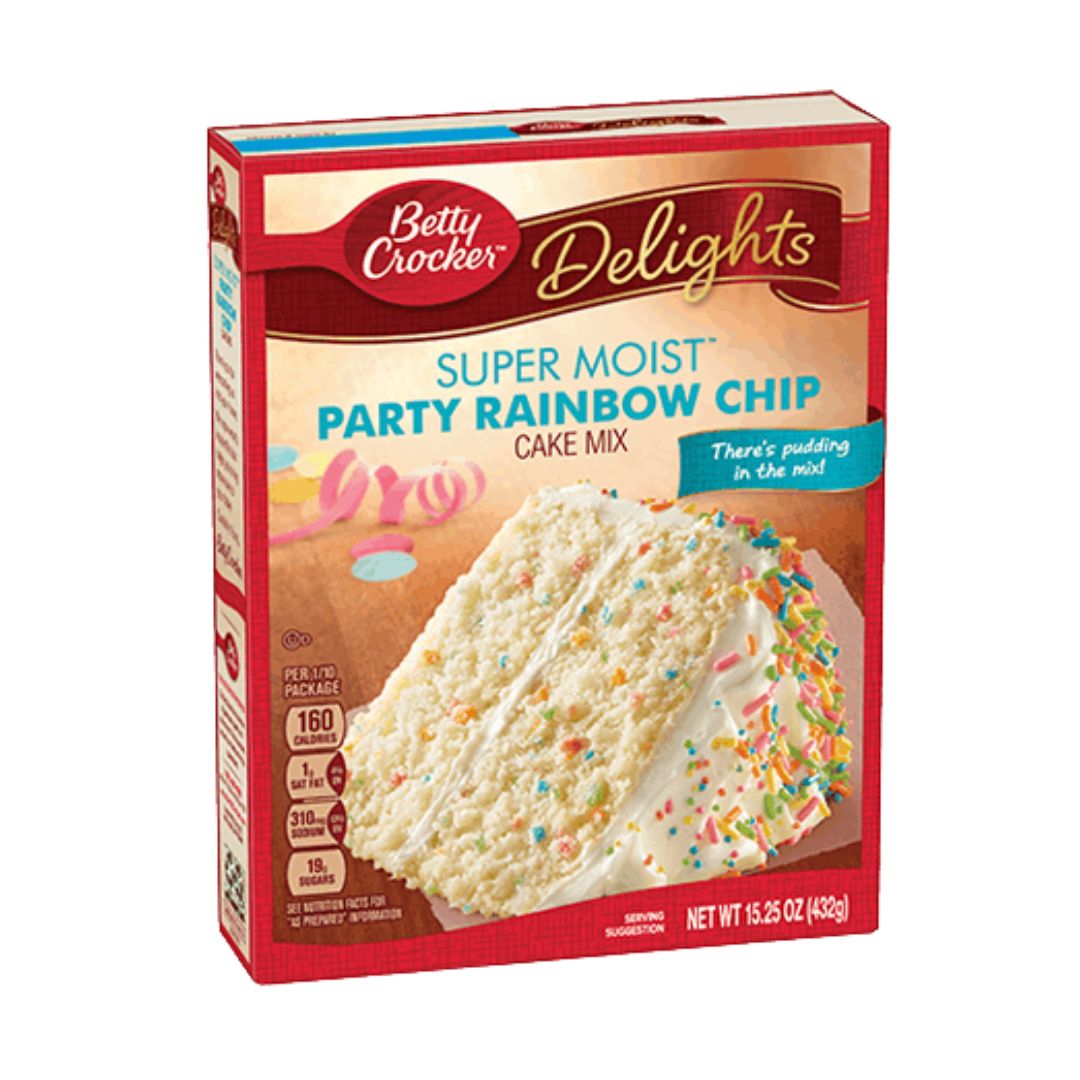 Harina para Pastel Betty Crocker Party Rainbow Chip 375gr