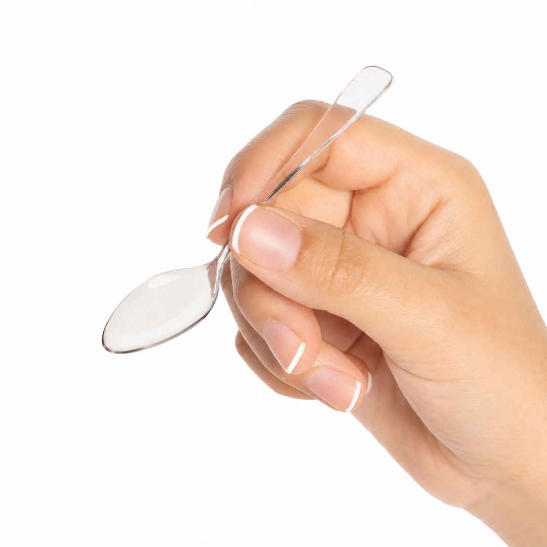 Mini Cuchara Gourmet Cristal 10cm, Paq. 25 Piezas