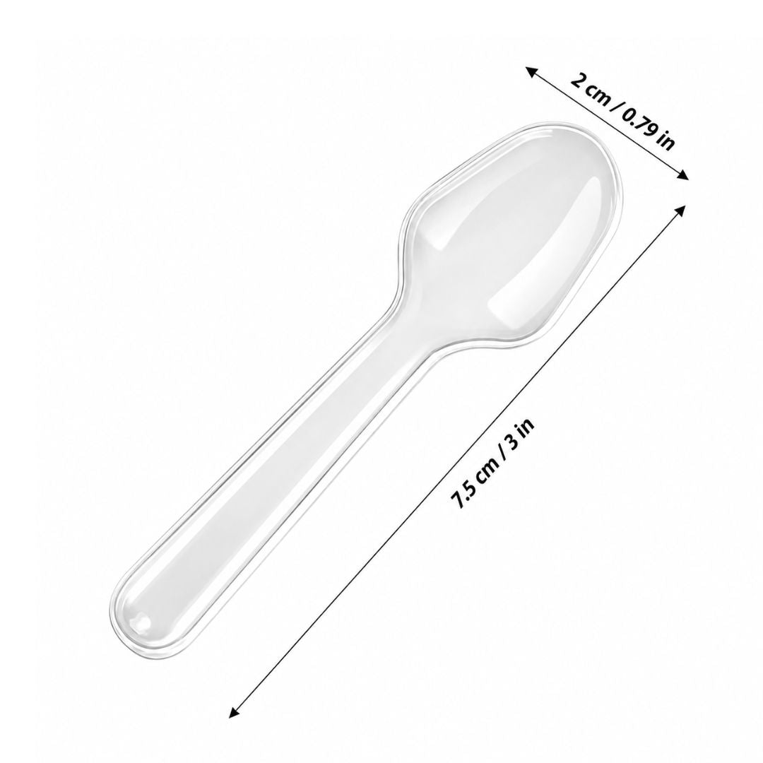 Mini Cuchara Gourmet Cristal 10cm, Paq. 25 Piezas