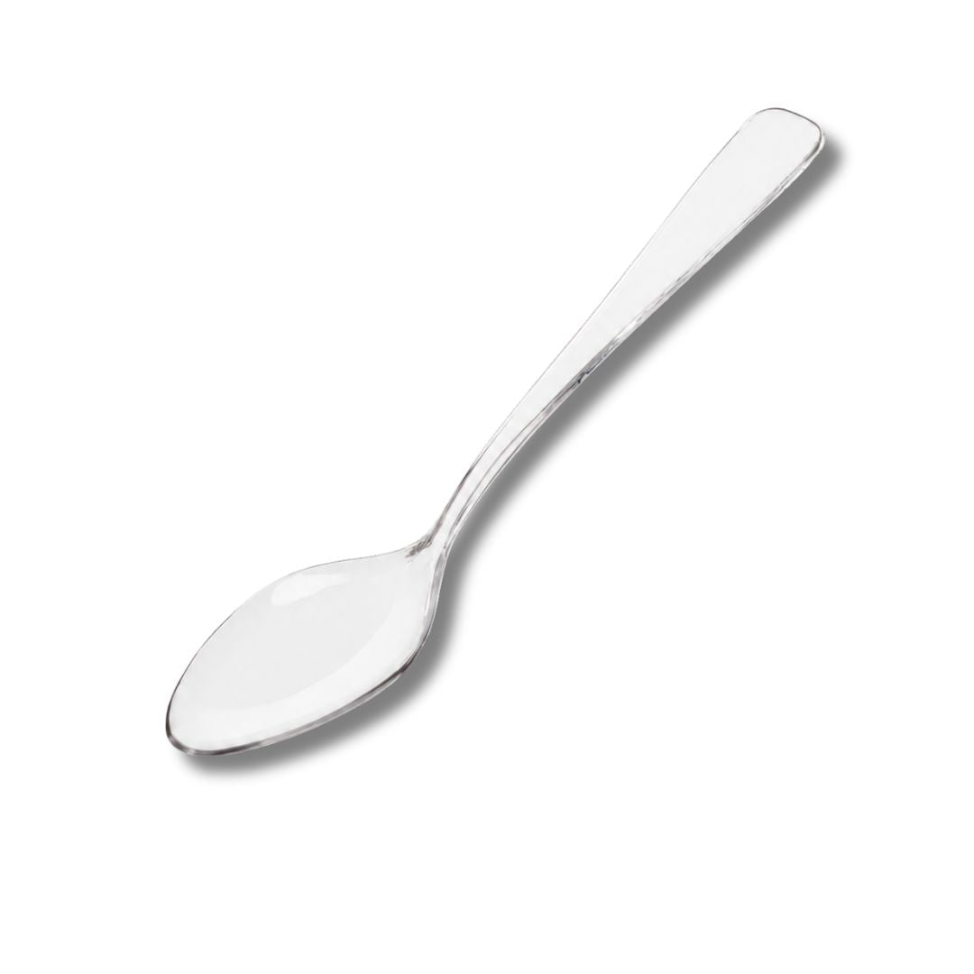Mini Cuchara Gourmet Cristal 10cm, Paq. 25 Piezas