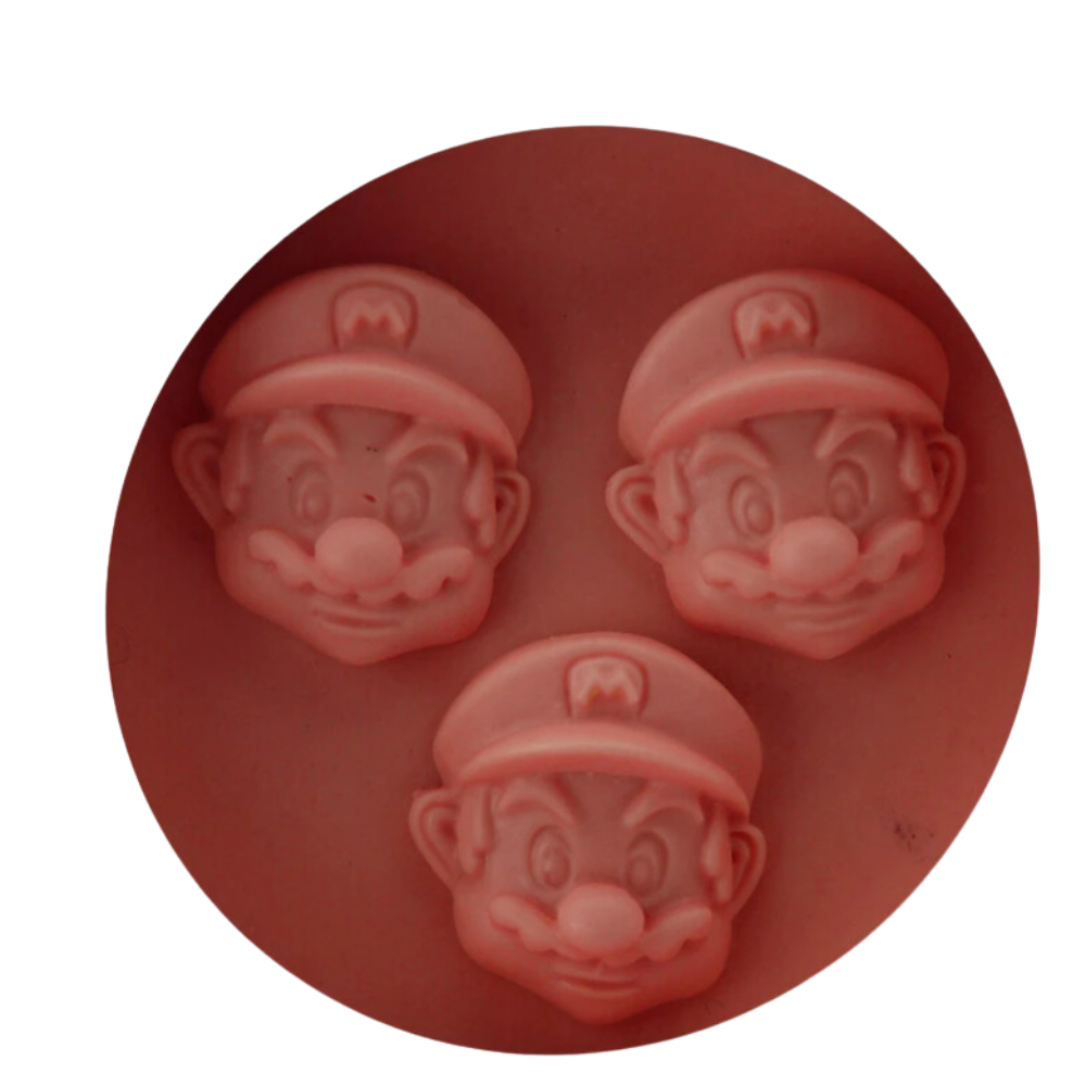 Molde Silicon Cara Mario Bros x3