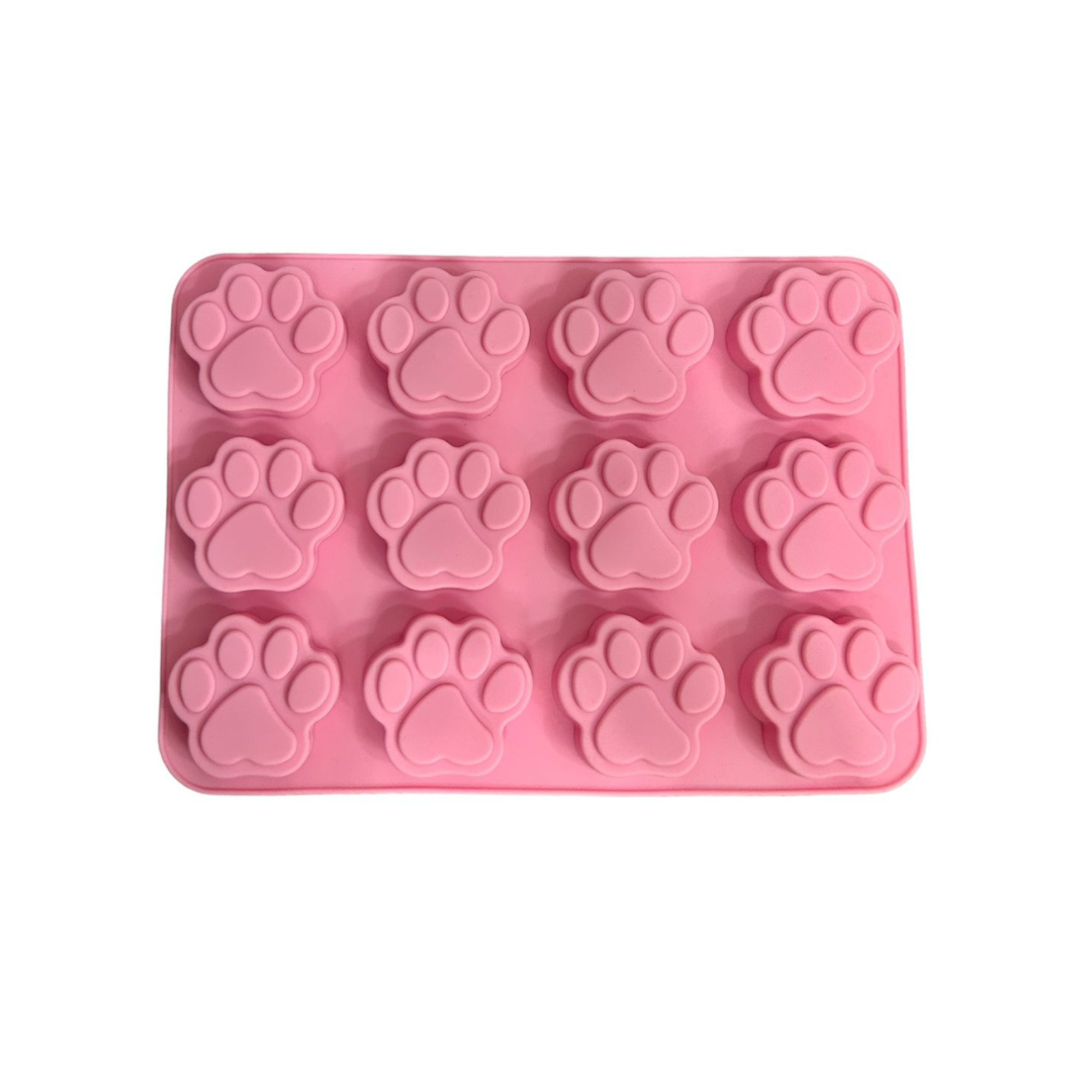 Molde Silicon Huellitas De Perro, 12 Cav. 26x19x1.5cm