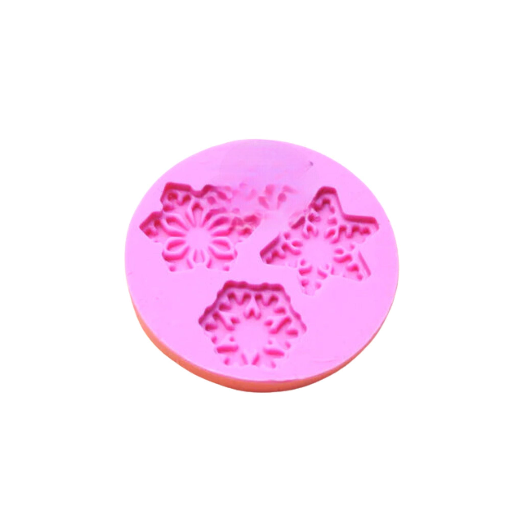 Molde Silicon Navidad 3 Copos 5.5x1cm