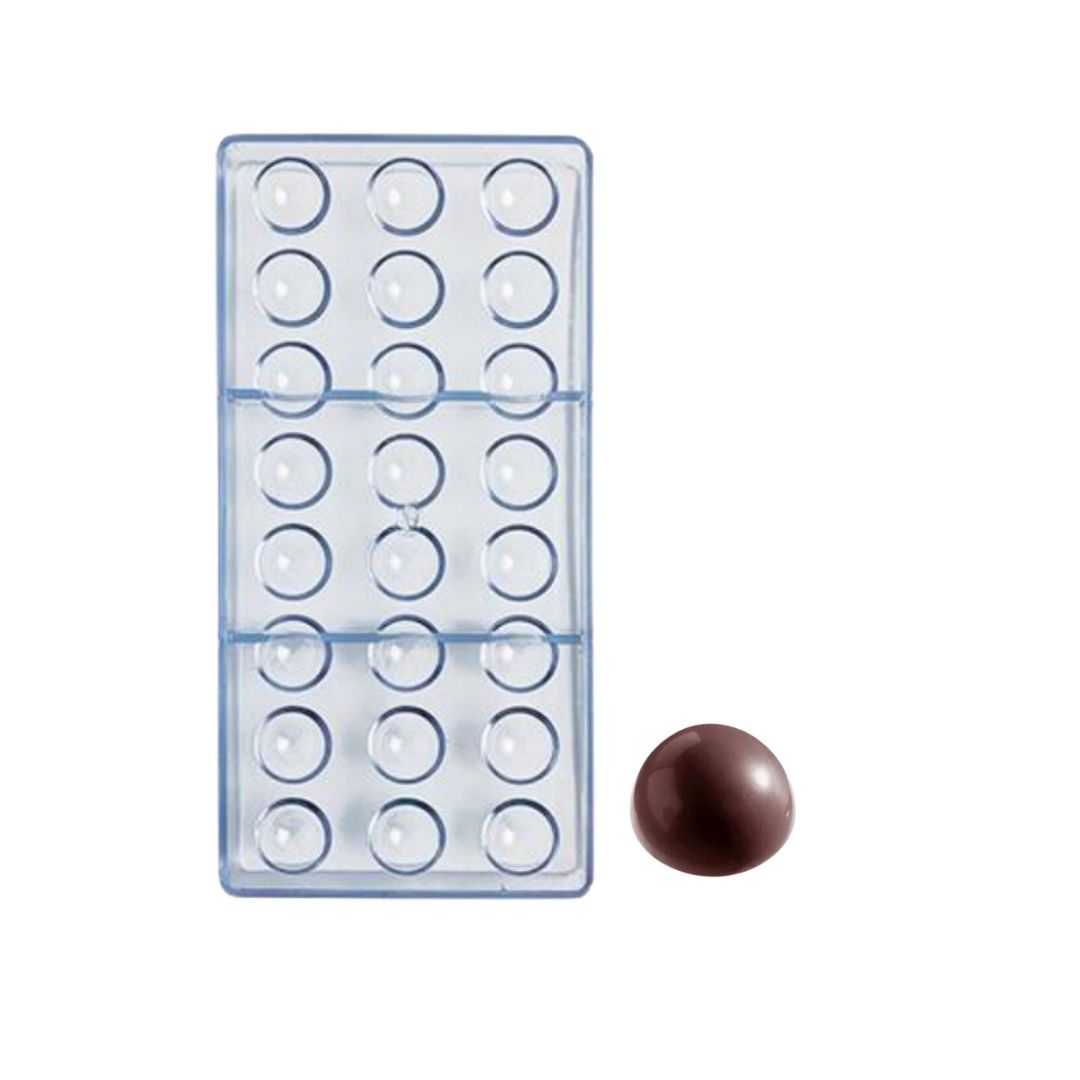 Molde Plastico Para Chocolate Media Esfera 2.5cm, 24 Cavidades