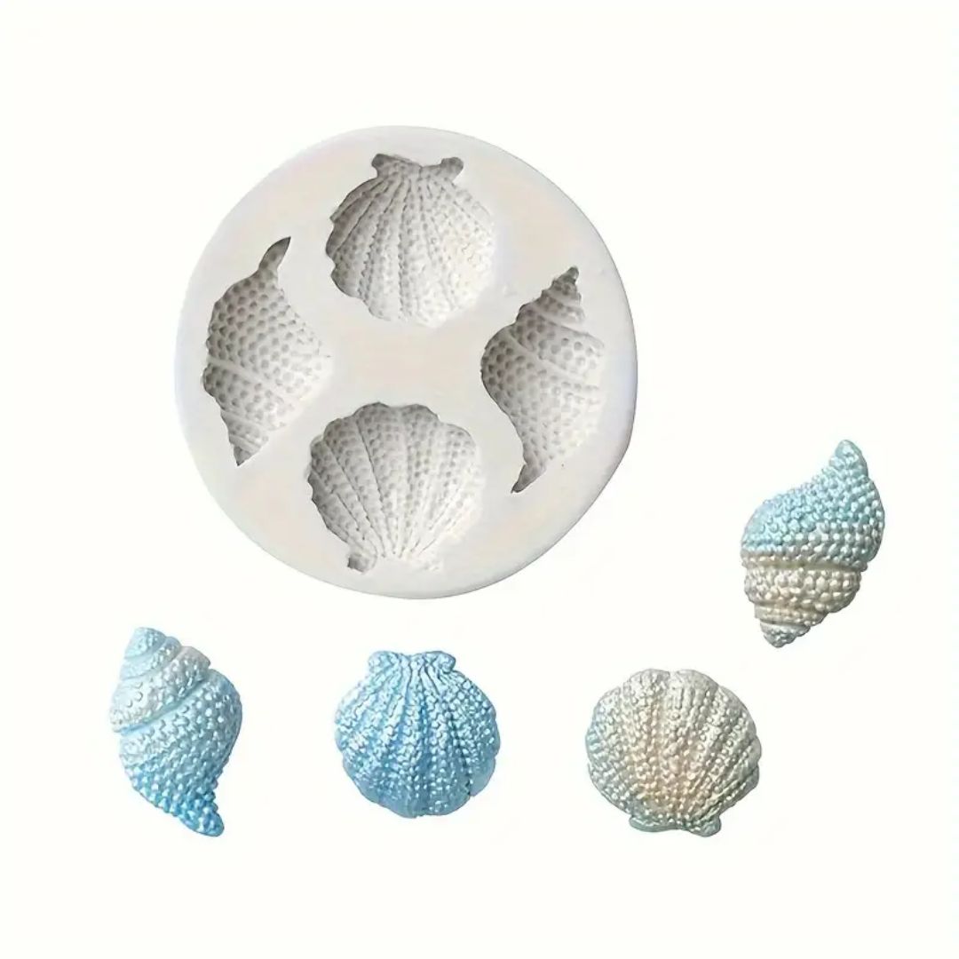 Molde Silicon Conchas Marinas x4