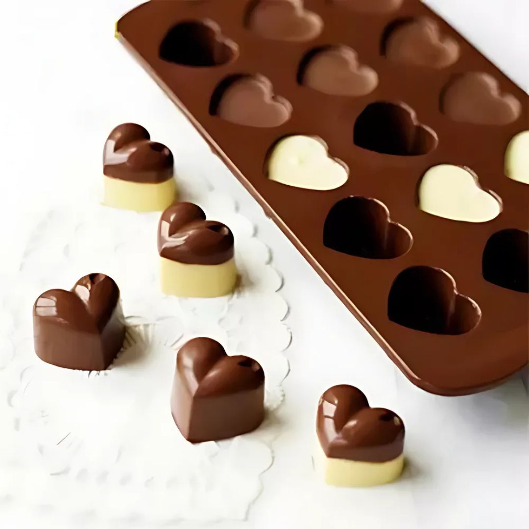 Molde Silicon Corazones, 15 Cavidades