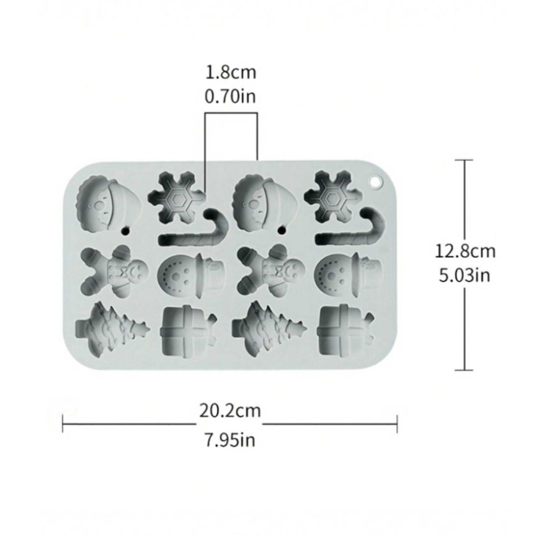 Molde Silicon Tematica Navideña 14 Cavidades