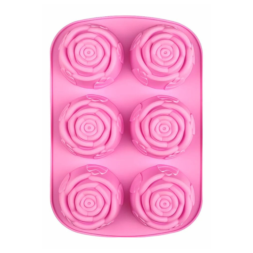 Molde Silicon Rosas 6 Cavidades