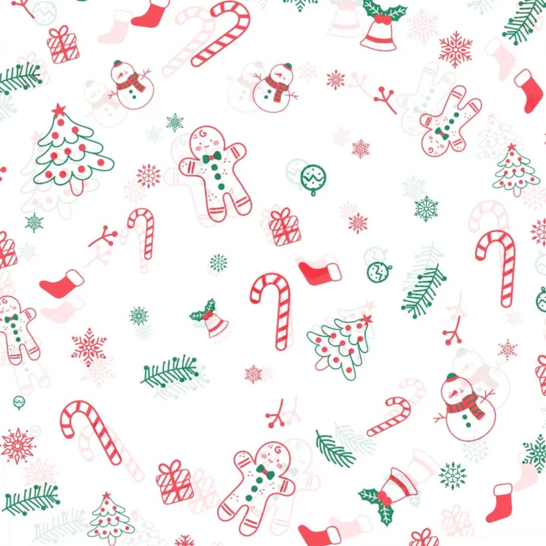 Papel Grado Alimenticio Navideño 20x30cm, Rollo 10 Piezas.