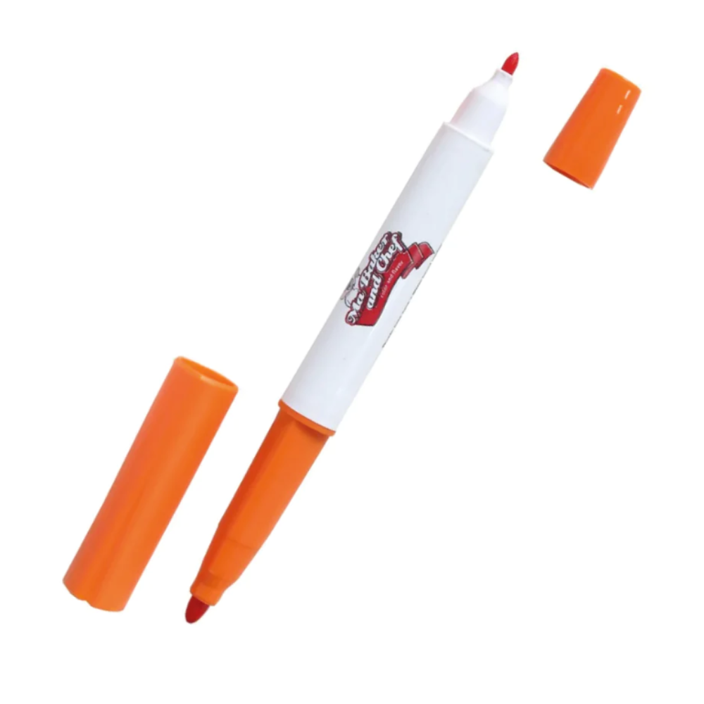 Plumon Comestible Doble Punta Color Naranja