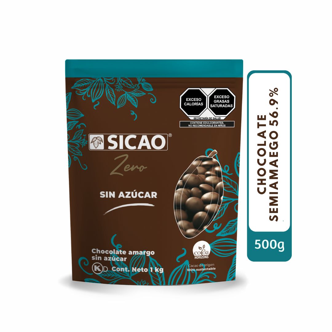 Boton Sicao Zero Chocolate Sin Azucar 56.9% 500 gr
