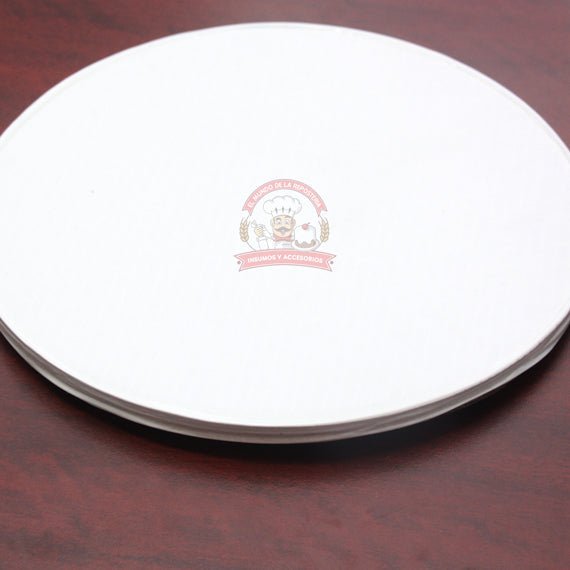 Base Blanca Plastificada Doble Liston Redonda 45cm
