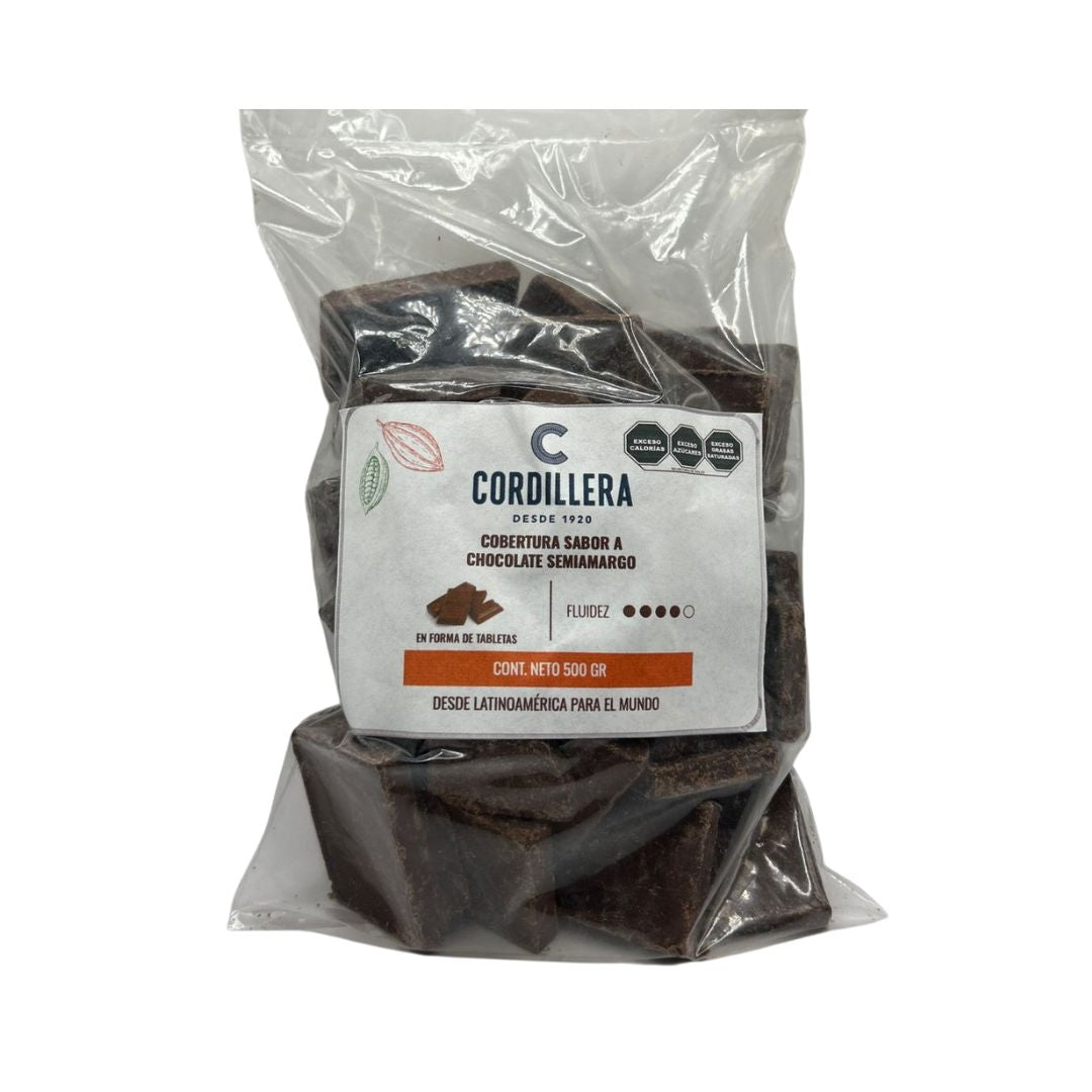 Cordillera Cobertura Sabor Chocolate Semi-amargo, 500gr.