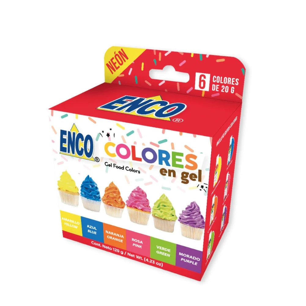 Kit De 6 Colores Neon En Gel De 20Gr