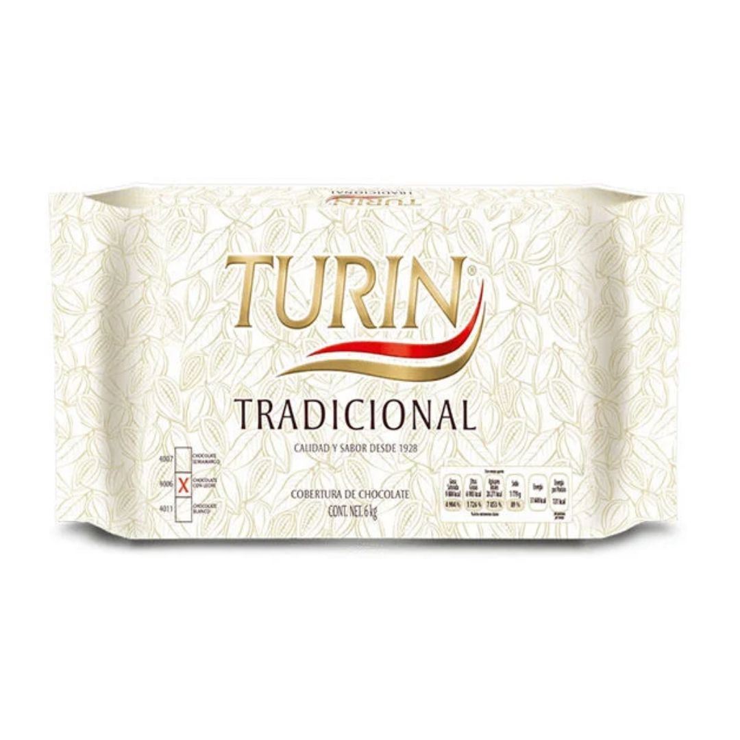 Chocolate Semi-Amargo Turin, Marqueta 6 kg.