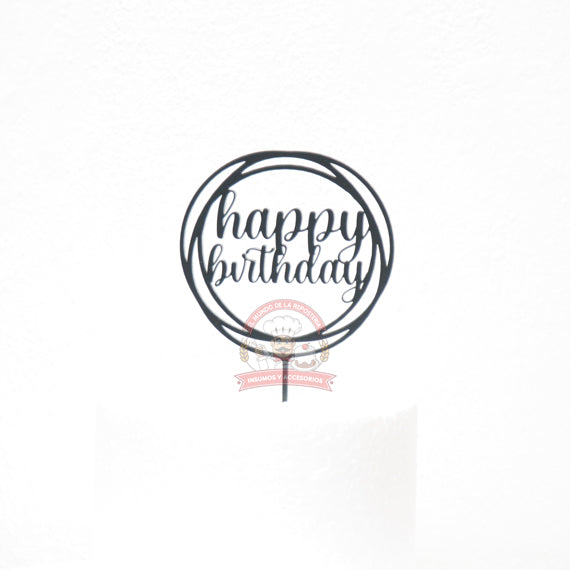 Cake Topper "Happy Birthday" Acrilico Mini