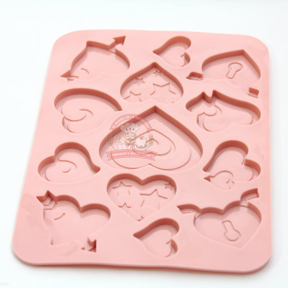 Molde Silicon Corazones Modelos Varios