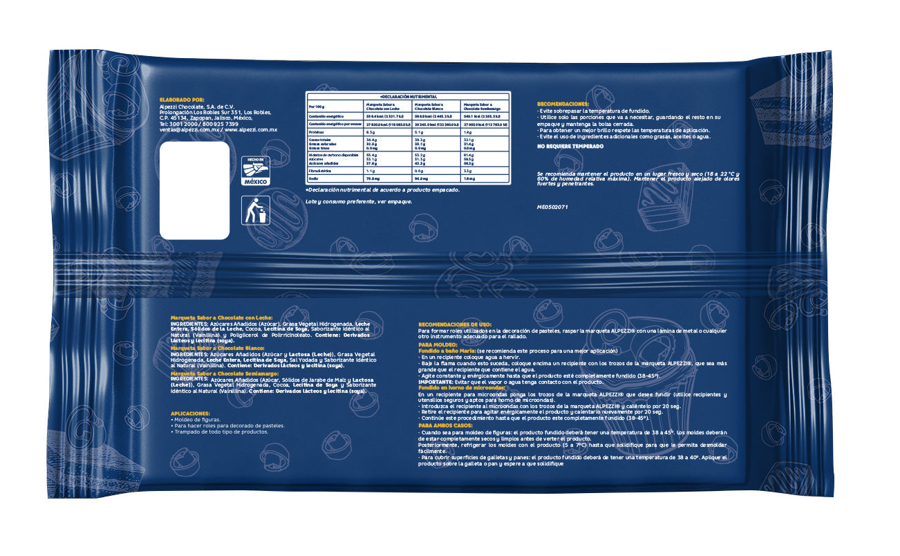 Marqueta De Chocolate Semi-Amargo Alpezzi 5Kg